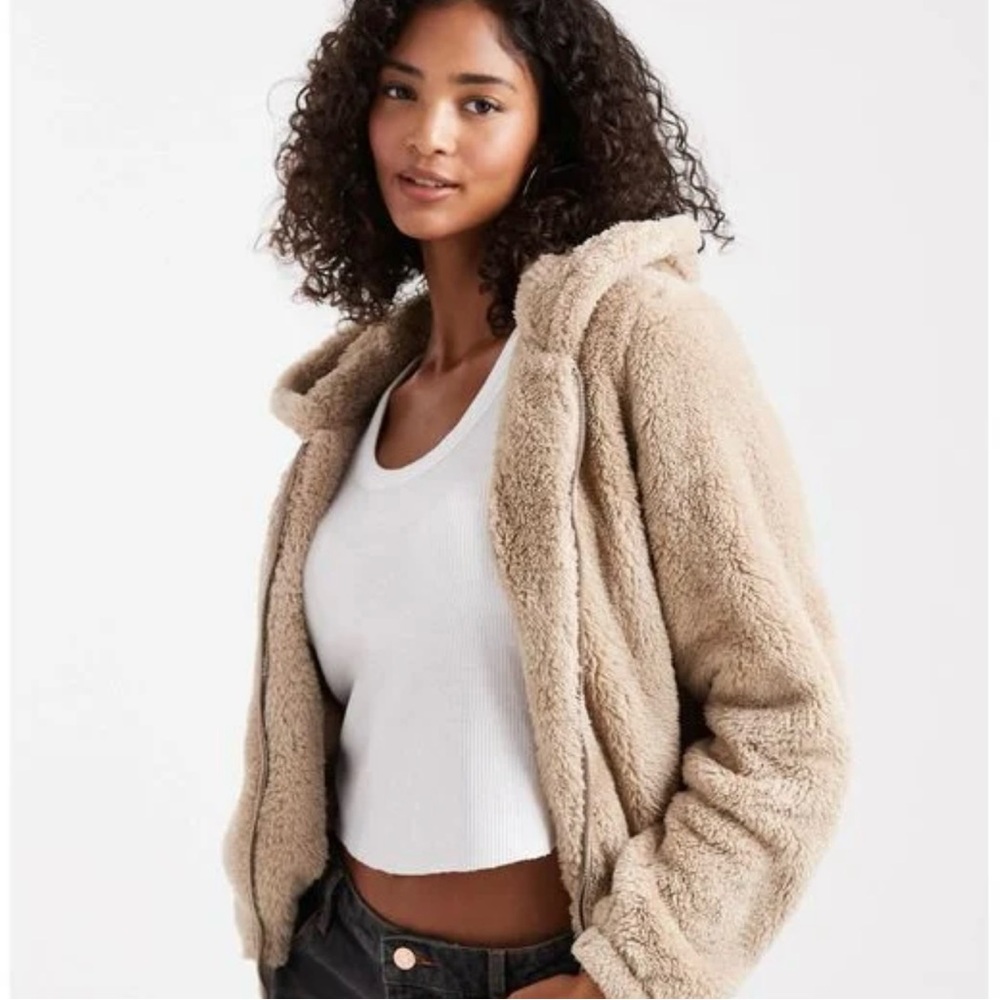 Only Natural Hooded Teddy Jacket